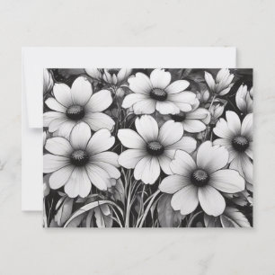 Monochromatische bloemenverrukking in bloei briefkaart