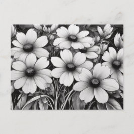 Monochromatische bloemenverrukking in bloei briefkaart