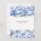 Monochromatische Blue Bouquet Wedding Invitation Kaart (Achterkant)