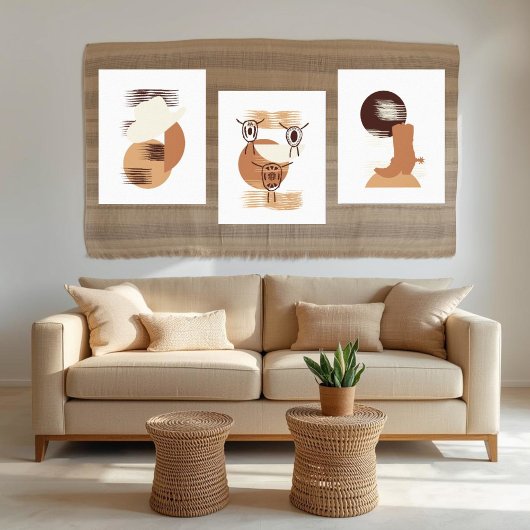 Monochromatische Bolo Stropdas Wall Art Canvas Afdruk