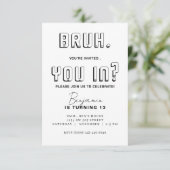 Monochromatische Bruh Verjaardag Bruh Het is mijn Kaart (Staand voorkant)