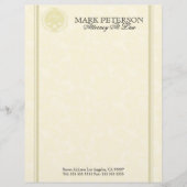 Monochromatische Damasks advocaat in rechte Briefhoofd (Voorkant)