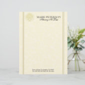 Monochromatische Damasks advocaat in rechte Briefhoofd (Staand voorkant)