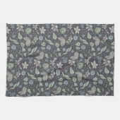 Monochromatische Ditsy Bloemen Theedoek (Horizontaal)