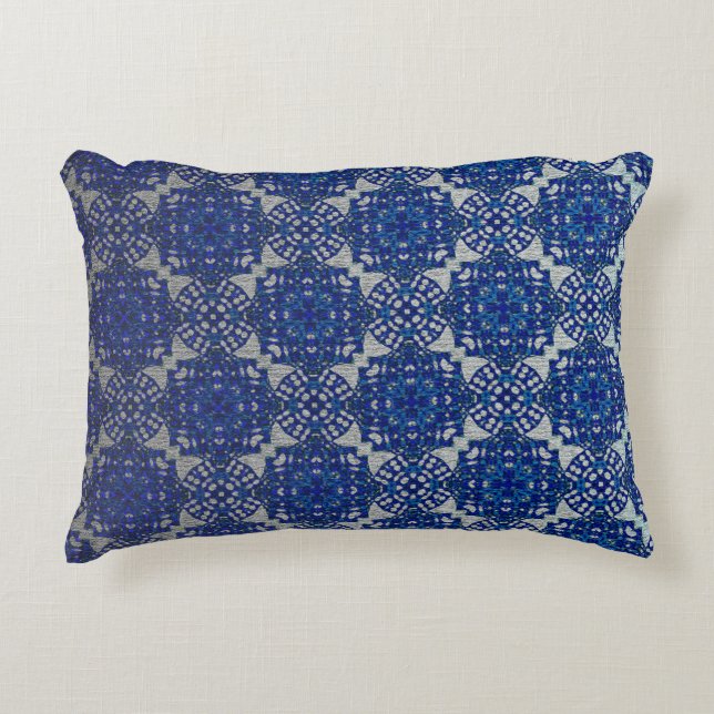 Monochromatische Faux Blue Grey Design Accent Kussen (Voorkant)