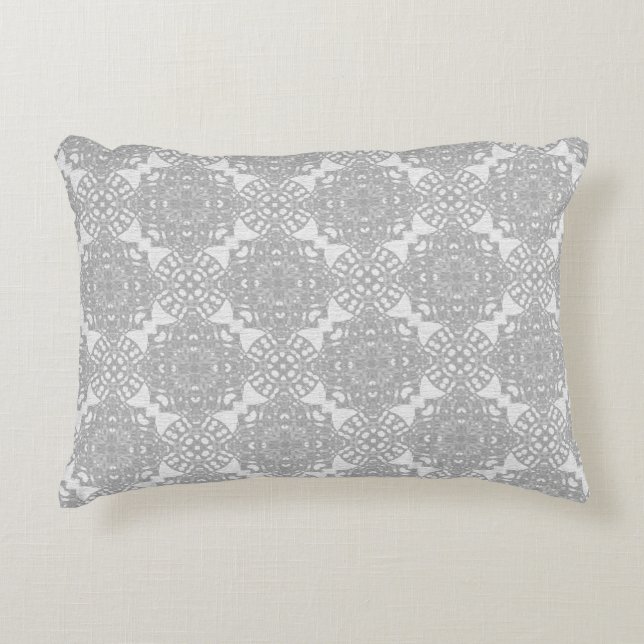 Monochromatische Faux White lace Accent Kussen (Voorkant)