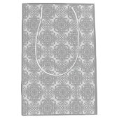 Monochromatische Faux White lace Medium Cadeauzakje (Voorkant)