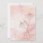 Monochromatische Floral Baby shower Kaart (Achterkant)