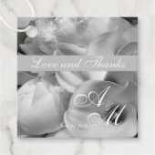 Monochromatische fotografie Witte Callas & pioenen Bedankjes Labels (Voorkant)