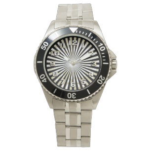 Monochromatische geometrische cirkelbarst horloge