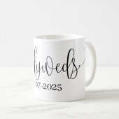 Monochromatische gepersonaliseerde trouwdatum Mok (Voorkant rechts)