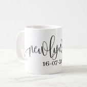 Monochromatische gepersonaliseerde trouwdatum Mok (Voorkant links)