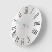 Monochromatische Glitter Grey Silver Roman Aantall Ronde Klok (Hoek)