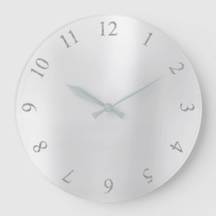 Monochromatische Glitter Grey Silver US GB-nummers Grote Klok