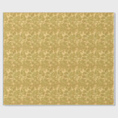Monochromatische gouden  bloemdamast cadeaupapier (Vlak)