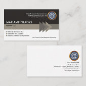 Monochromatische Grijze pijlpunten Stripe Founder  Visitekaartje (Voorkant / Achterkant)