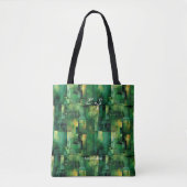 Monochromatische groene Abstracte gepersonaliseerd Tote Bag (Voorkant)