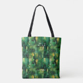 Monochromatische groene Abstracte gepersonaliseerd Tote Bag (Achterkant)