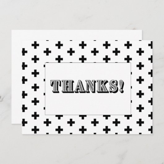 Monochromatische Hartelijk dank - Flatte Kaart (Voorkant / Achterkant)