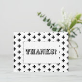 Monochromatische Hartelijk dank - Flatte Kaart (Staand voorkant)