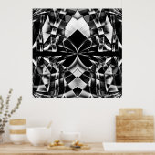 Monochromatische Kaleidoscoop Poster (Keuken)