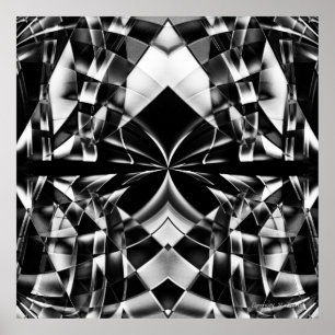 Monochromatische Kaleidoscoop Poster