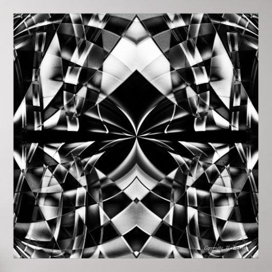 Monochromatische Kaleidoscoop Poster (Voorkant)