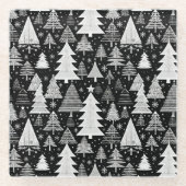 monochromatische kerst glazen onderzetter (Voorkant)