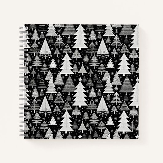 monochromatische kerst notitieboek (Voorkant)