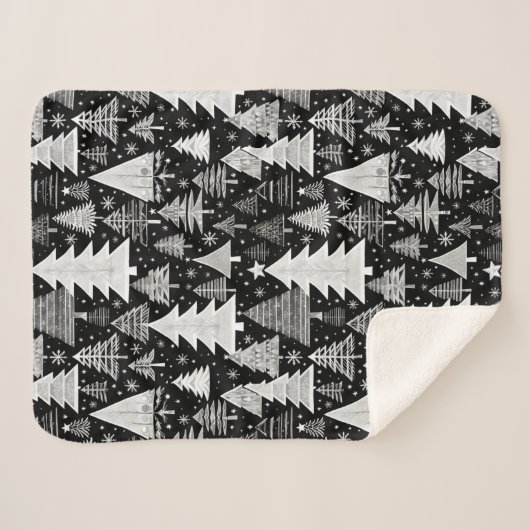 monochromatische kerst sherpa deken (Voorkant (horizontaal))