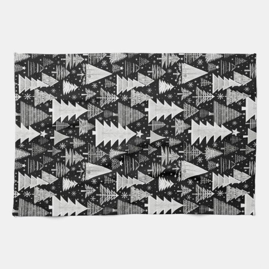 monochromatische kerst theedoek (Horizontaal)