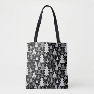 monochromatische kerst tote bag