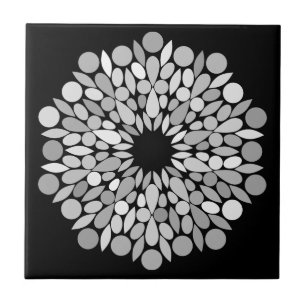 Monochromatische Medallion Circle Tile Tegeltje