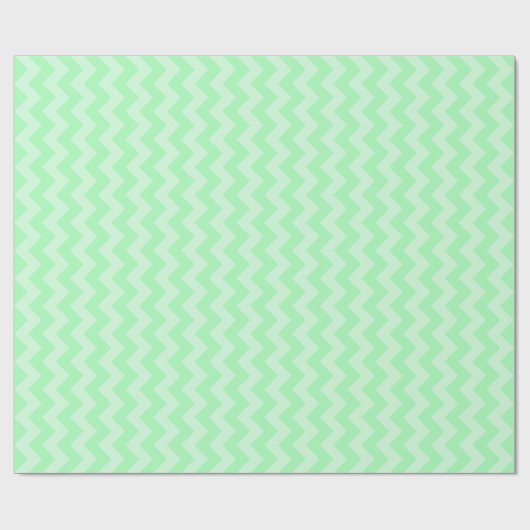 Monochromatische Mint Green Zigzag Cadeaupapier (Vlak)