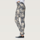 Monochromatische Neutrale Abstracte verf splash ar Leggings (Links)