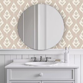 Monochromatische Neutrale Bloemmotieven Behang
