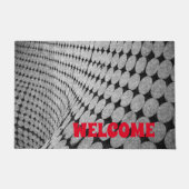 Monochromatische optische illusie Zwart wit Welkom Deurmat (Voorkant)