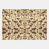 monochromatische paddestoelen inpakpapier vel (Voorkant 3)