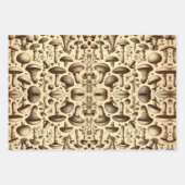 monochromatische paddestoelen inpakpapier vel (Voorkant)