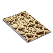 monochromatische paddestoelen notitieboek (Rechterzijde)