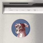 Monochromatische Pit Bull Dog Waterverf Schilderen Magneet (Insitu (Vaatwasser))