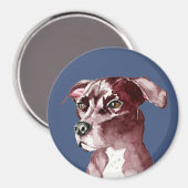 Monochromatische Pit Bull Dog Waterverf Schilderen Magneet (Voorkant / Achterkant)