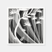 Monochromatische Plant afdrukken Servet (Voorkant)