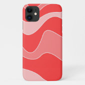 Monochromatische Red Waves iPhone Case (Achterkant)