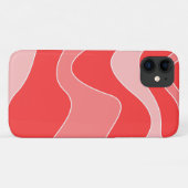 Monochromatische Red Waves iPhone Case (Achterkant (horizontaal))
