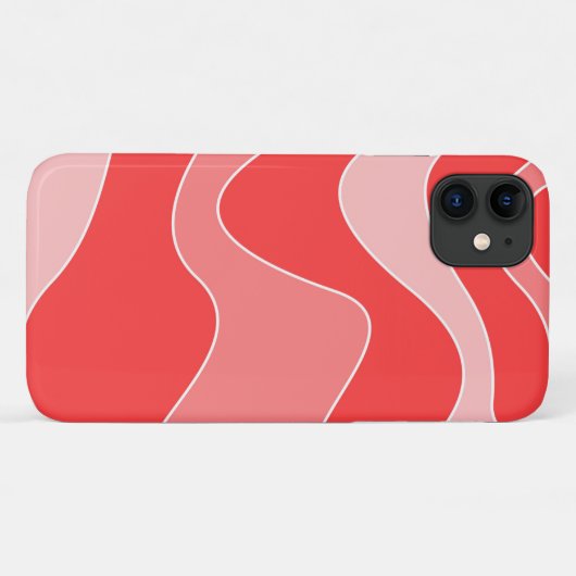 Monochromatische Red Waves iPhone Case (Achterkant (horizontaal))