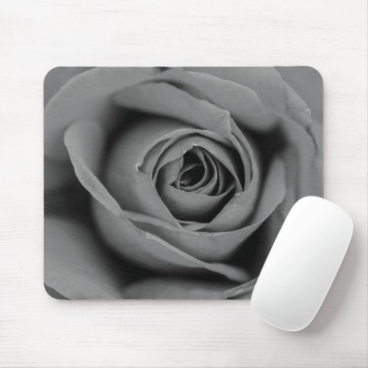 Monochromatische Roos Mousepad Muismat (Met muis)