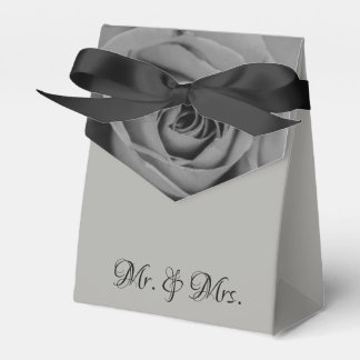 Monochromatische Roos Mr & Mrs Tent Favor Box Bedankdoosjes