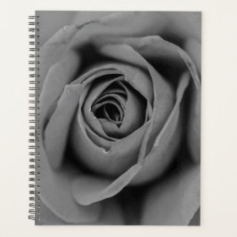 Monochromatische Roos Spiral Weekly/Maandelijkse P Planner