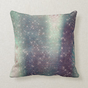 Monochromatische roze Blauwgroen metalen naald Kussen